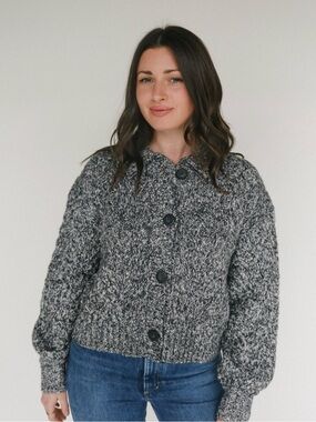 Line the label Celeste Sweater cardigan jacket black and white